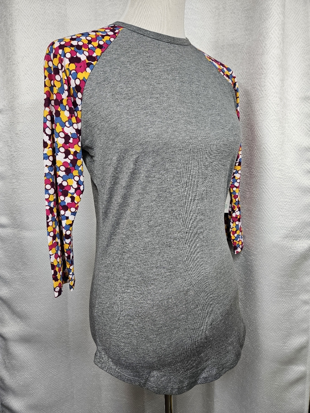 LuLaRoe Randy XS Heather Gray Raglan T Top Shirt